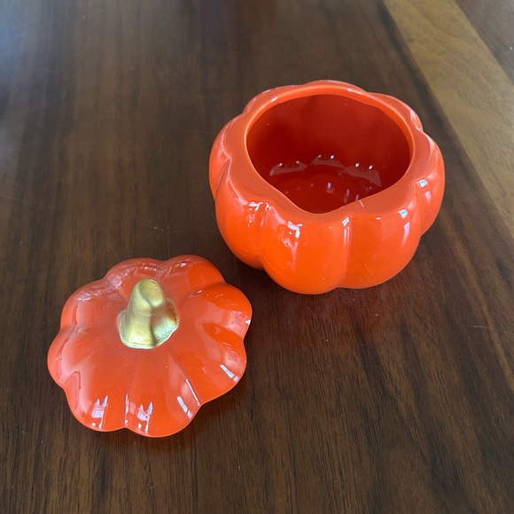 Orange Pumpkin Ceramic Container - Picture 2 of 2
